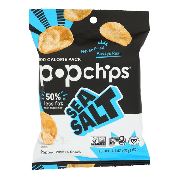POPCHIPS - Sea Salt Popchips Snack - 0.8 Oz, Case of 24