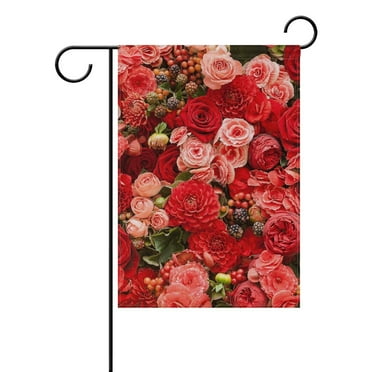 POPCreation Abstract Background Of Roses Polyester Garden Flag Outdoor Flag Home Party Garden Decor 28x40 inches