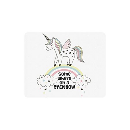 POPCreation Cute Unicorn Walking On The Rainbow Mouse Pad Gaming Mousepad 9.84"(L) x 7.87"(W)