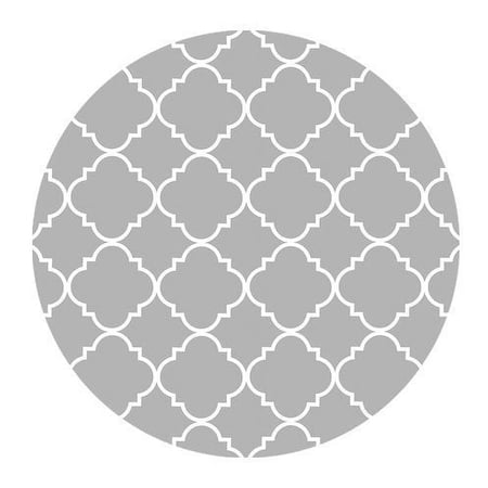 POPCreation Light Grey Quatrefoil Pattern Round Mouse pads Gaming Mouse Pad 7.87x7.87 inches