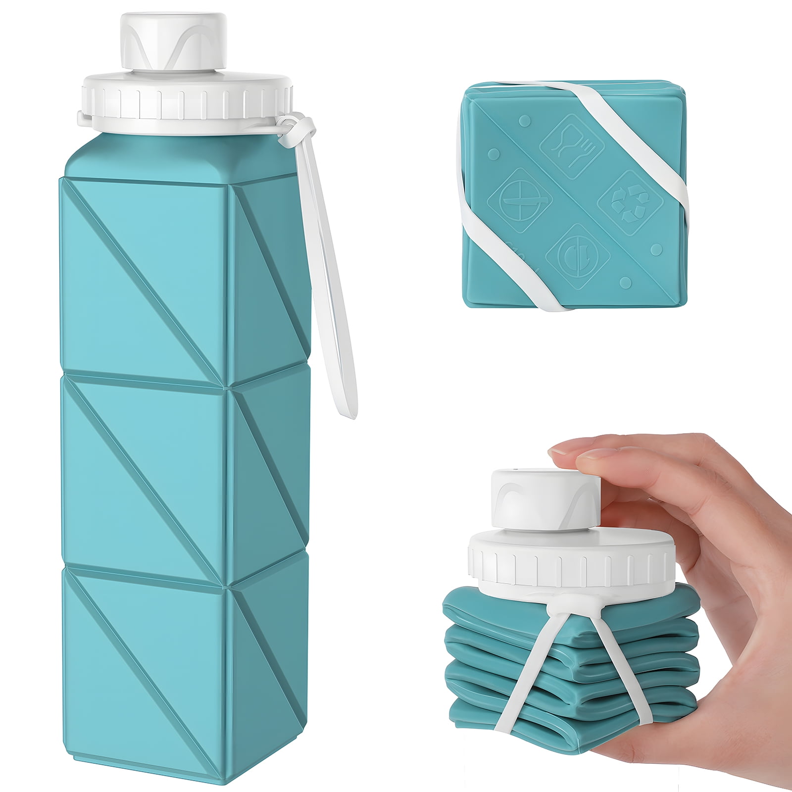 POPDIGITO Collapsible Silicone Water Bottles6100ML,Medical Grade,BPA