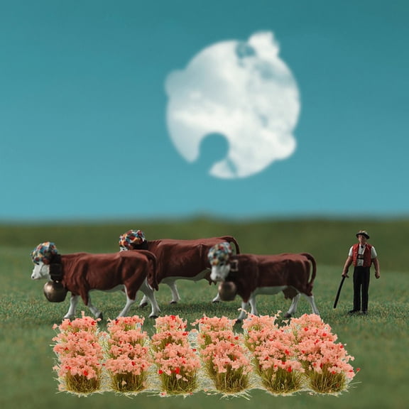 POPETPOP Miniature Scene Production Pink Simulated Static Grass 1 Box 4.3X2.2In