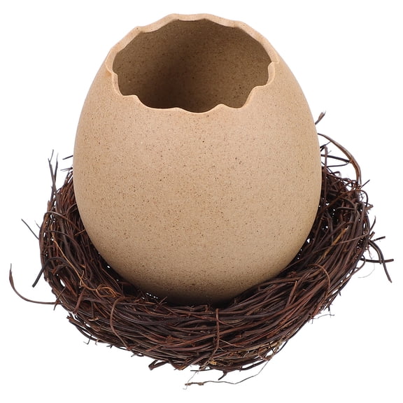 POPETPOP 1 Set Decorative Planter Bird Egg Vase Multi Rattan Home Decoration