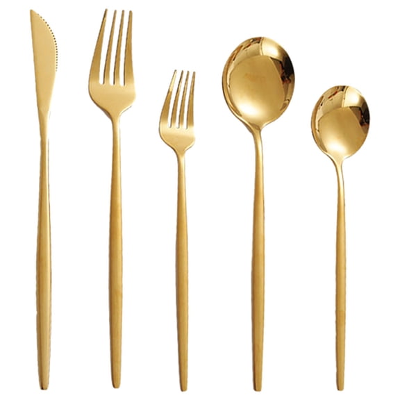 POPETPOP 1 Set of Spoon Silverware Set Golden Stainless Steel Flatware for Everyday Use Households
