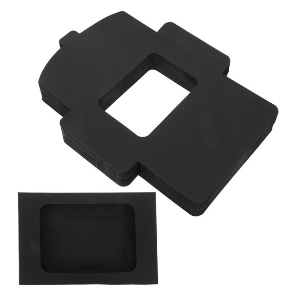 POPETPOP 100Pcs Kraft Paper Windowed Postcard Box Black for Wedding Invitation Cards