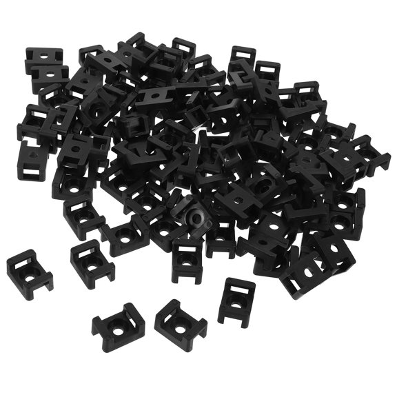 POPETPOP Saddle Wire Cable Mounts, Black ABS, Easy Installation, 100Pcs