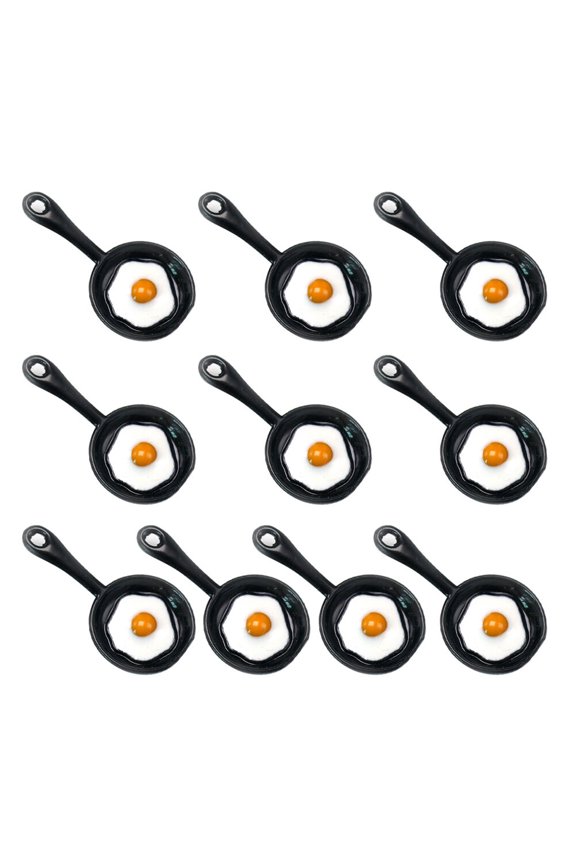 10Pcs Dangle Pendants Black Pan Shape Charms for Earring Making