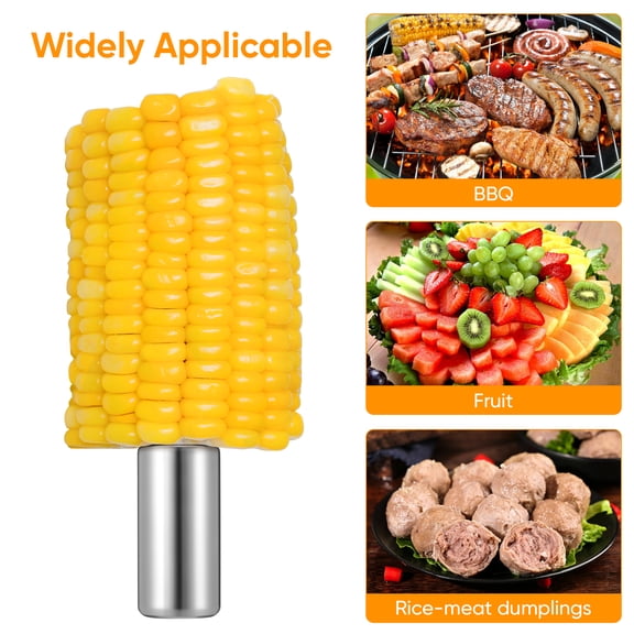 POPETPOP 10Pcs Stainless Steel Fruit Forks Plated Silver for Kitchen Use Stylish Corn Forks for Party and Home Tableware