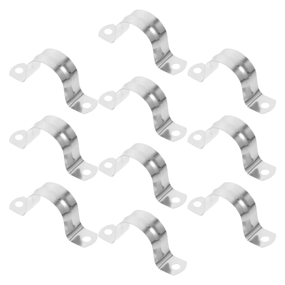POPETPOP 10Pcs Easy Install U Shape Tube Clamp Stainless Steel for Water Pipe and Hose Support