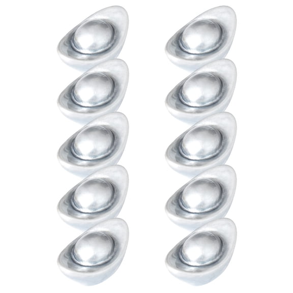 POPETPOP 10Pcs High Simulation Resin Ingot Decor Plated Silver Color for Office and Home Decoration