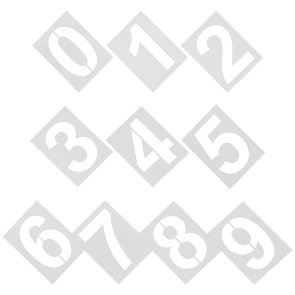 POPETPOP 10Pcs Reusable Large Number Stencils Plastic Painting Templates for Graffiti and Crafts