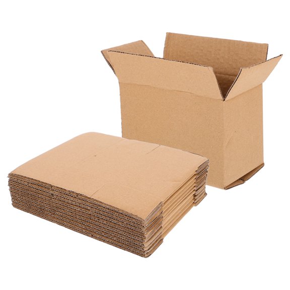 POPETPOP 10Pcs Sturdy Kraft Corrugated Moving Boxes for Safe and Practical Home Use