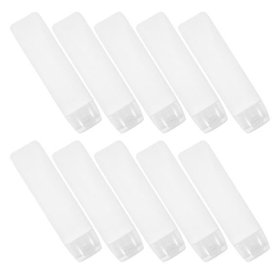 POPETPOP 10Pcs Travel Toothpaste Bottles Refillable White Plastic Squeeze Tubes for Convenience