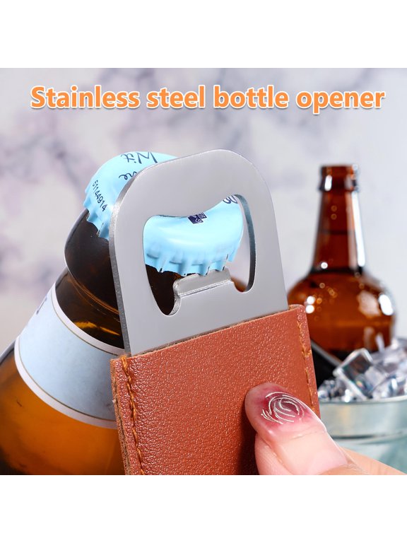 12 Pcs Stainless Steel Key Chain Tools Opening Bottle Caps for Parties