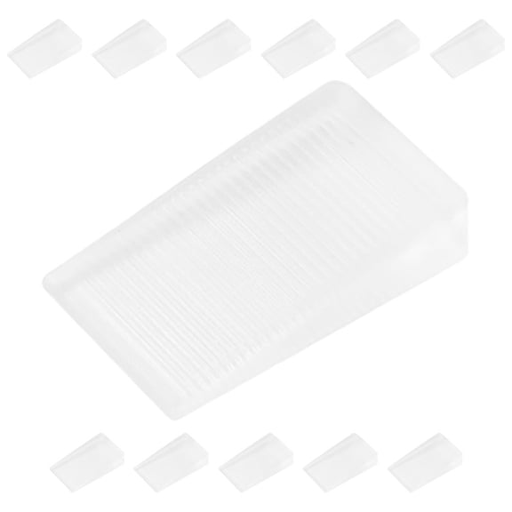 POPETPOP 12Pcs Clear Plastic Furniture Leveling Wedges Easy Install Shims for Uneven Floors and Doors