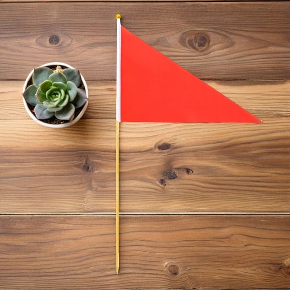 POPETPOP 12Pcs Red Outdoor Marker Flags for Lawn Construction Landscape Irrigation with Weather Resistant Material