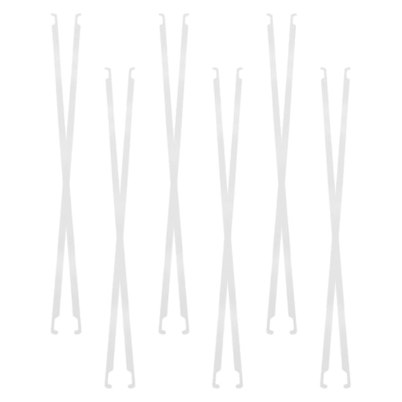 POPETPOP 12Pcs White Desktop File Organizer Rails with Metal Hanging Folder Bars for Office Use