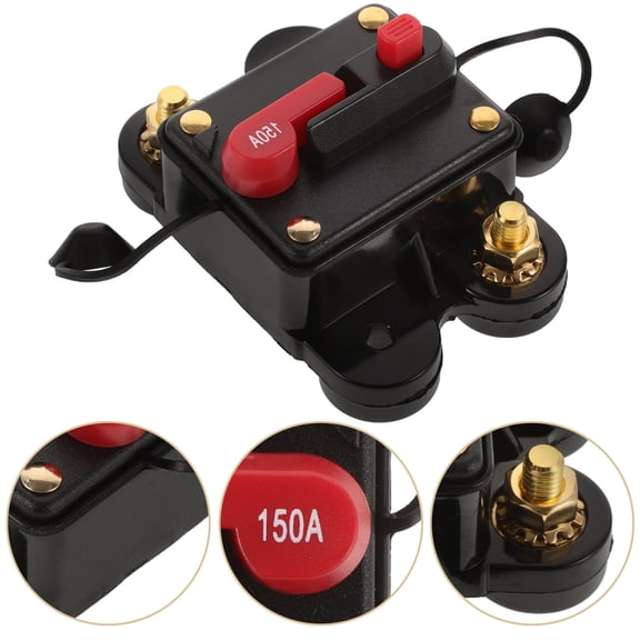POPETPOP 150 Amp Auto Reset Circuit Breaker Black for Car Marine and Rv Audio Systems