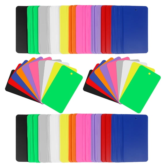 POPETPOP 150pcs Assorted Color PVC Tags and Labels for Luggage, School, Travel, and Organization