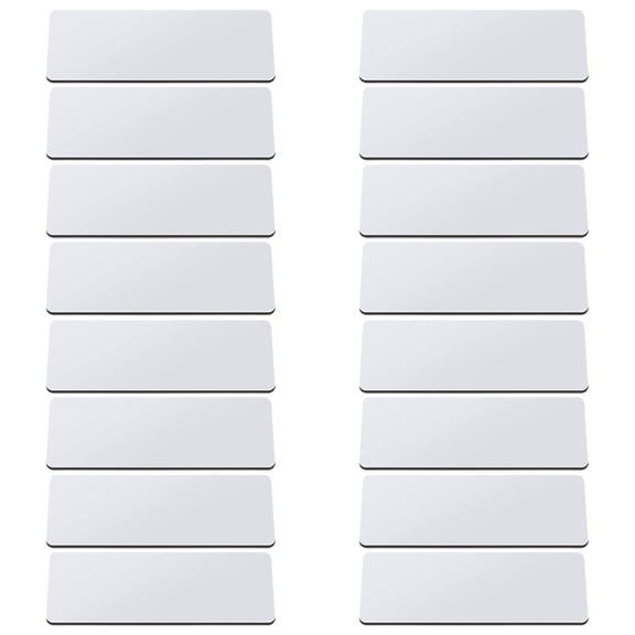 POPETPOP 16Pcs DIY Blank Name Tags White Metal and Board Material Lightweight for Clothes
