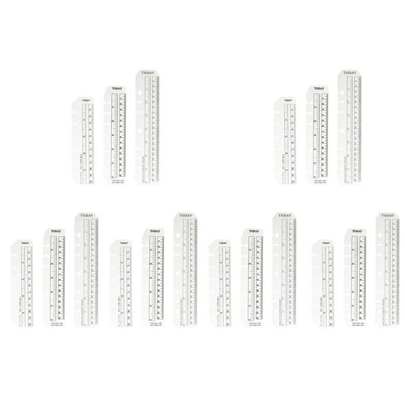 POPETPOP 18Pcs Plastic Planner Bookmarks Transparent Portable Page Rulers Multi Function Design