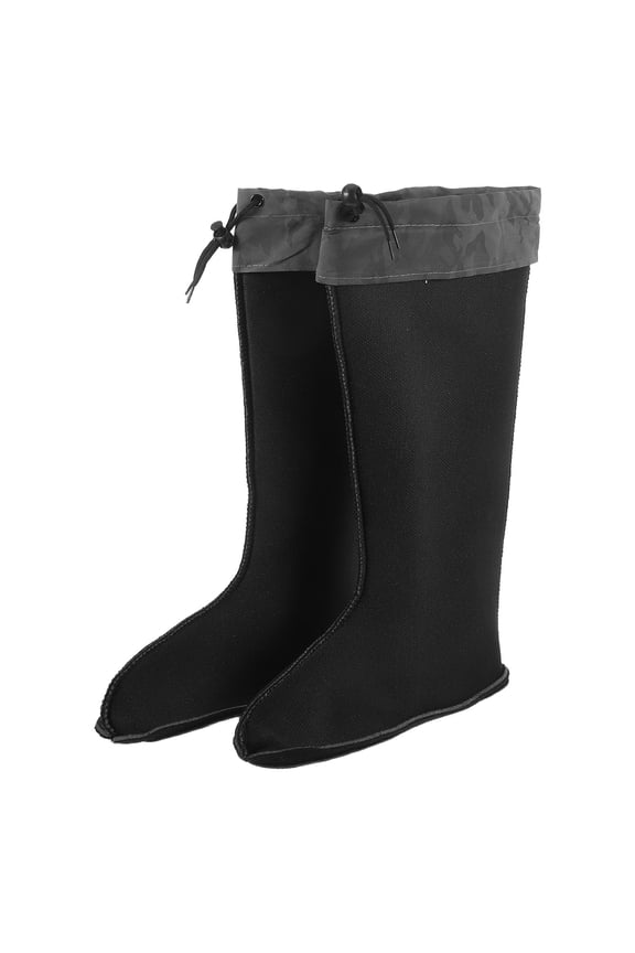 Black Insulated Boot Liners Plush Warmth for Mens Rain Boots and Outdoor Shoes