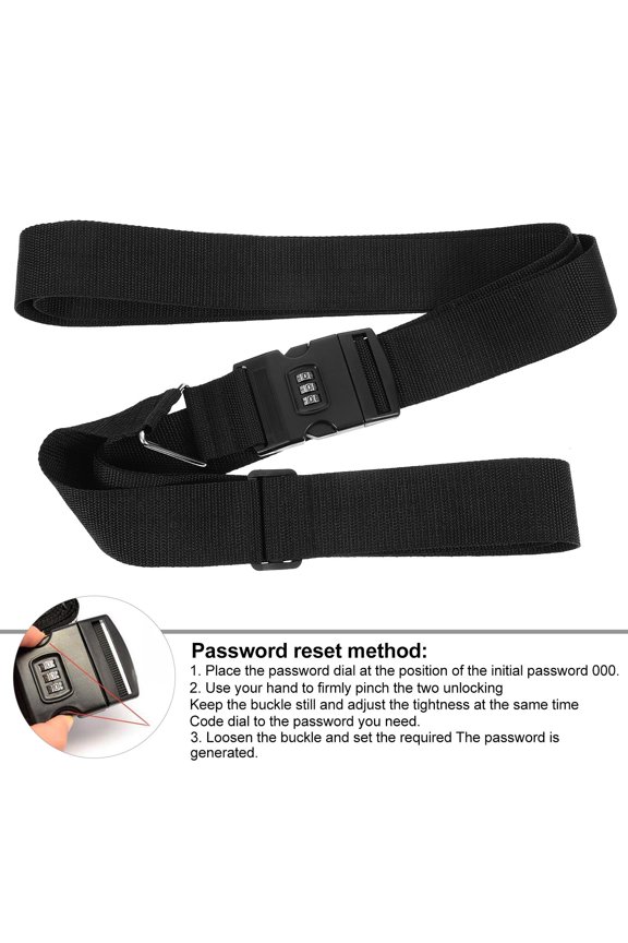 1Pack Suitcase Straps Black POM Security Binding Travel Cargo