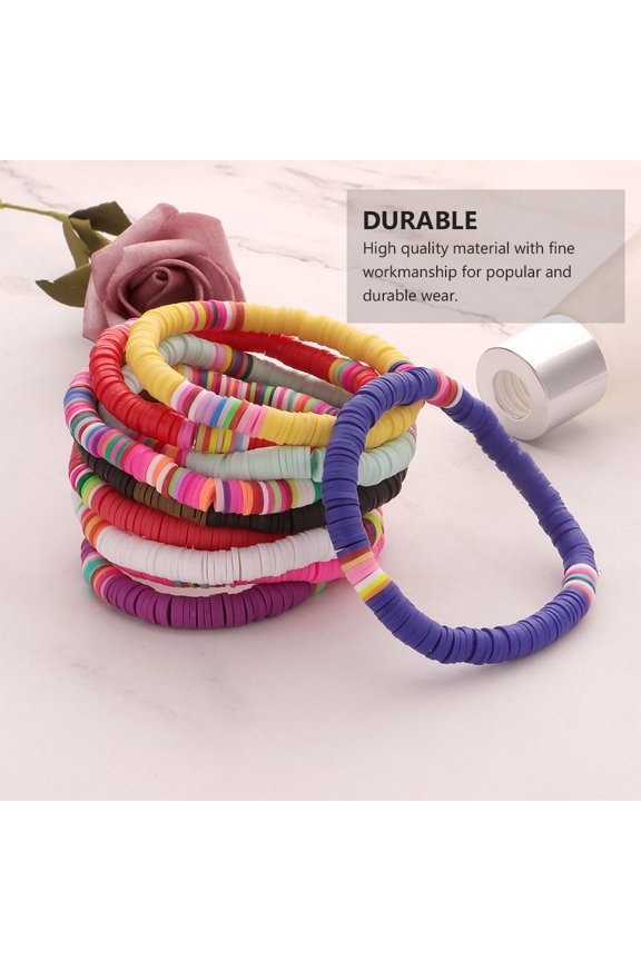 1Pc Stretch Stack Bracelet with Multicolor Polymer Clay and Elastic Band for Durability