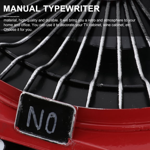 POPETPOP Retro Typewriter Model Red Resin Desktop Decoration for Living Rooms
