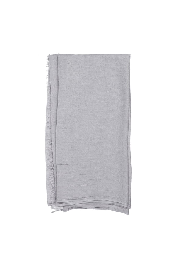 1Pc Sun Block Shawl Light Grey Cotton Linen Scarf Quick Dry Breathable for Summer