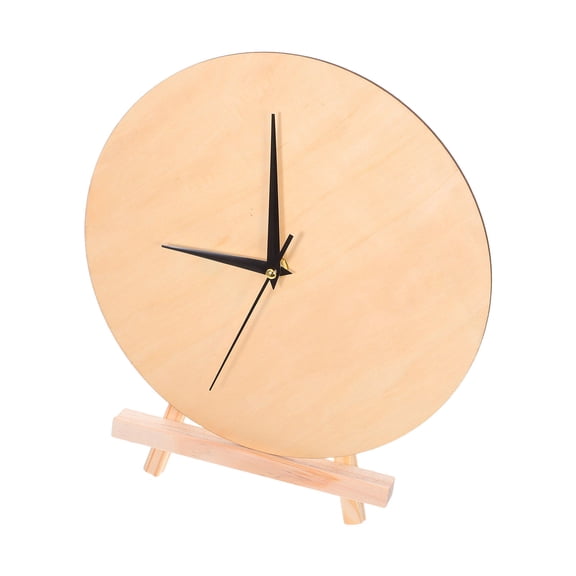 POPETPOP Decorative Beige Wooden Clock Face Blank for Crafting, Projects, Home and Office Wall Decor Set