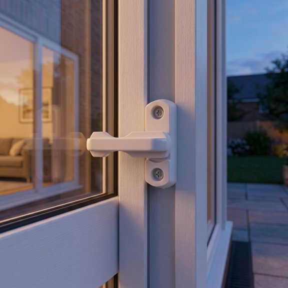 POPETPOP 1Set Plastic Window Latch Lock White for Casement and Retrofit Window Hardware Safety