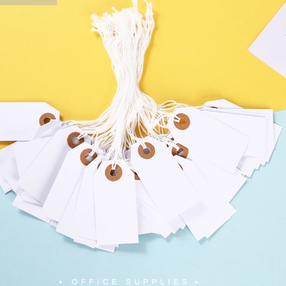 POPETPOP 200Pcs Merchandise Tags White Paper Tags for Jewelry Information Display