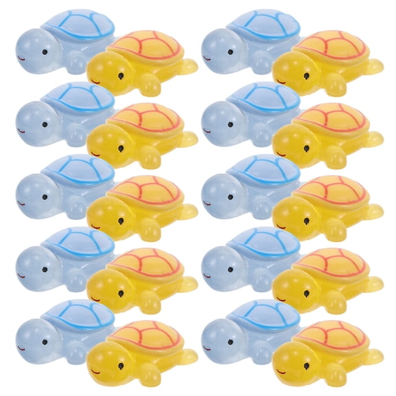POPETPOP 20Pcs Stable Glow in The Dark Resin Turtle Figurines for Car Dashboard and Garden Statue Decor