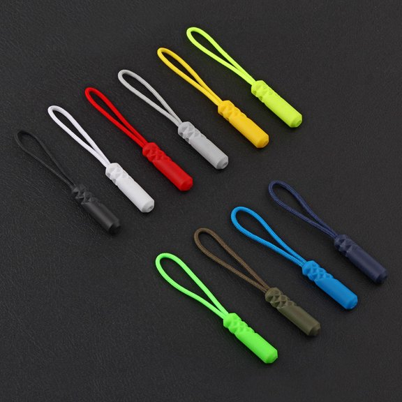 POPETPOP 20Pcs Pants Molded Sliders Strong Plastic Polyester Zipper Pullers for Backpacks
