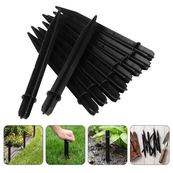POPETPOP Landscape Lighting Stakes Black Plastic Ground Spikes for Solar Lights Home
