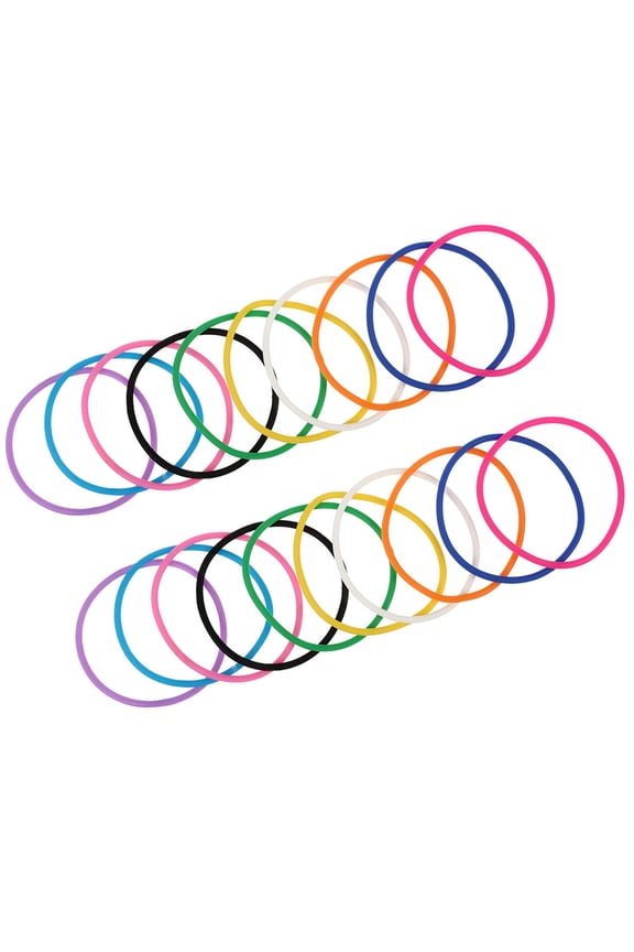 20Pcs Silicone Jelly Bracelets Assorted Colors Stretchy Comfortable Wristbands for Party Decor