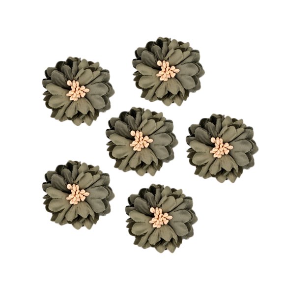POPETPOP 20Pcs Durable Green Cloth Flower Applique Patches for DIY Costume Repair