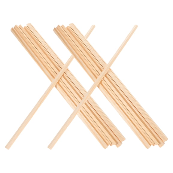 POPETPOP 20Pcs Wooden Dowels Triangular Wood Trim Beige Natural Finish for Window Edges and Decorative Molding