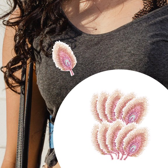 POPETPOP 20Pcs Wear Resistant Peacock Plume Patches for Clothing and Hat Accessories