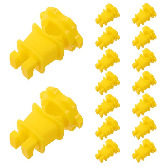 POPETPOP 20Pcs Yellow Electric Fence Rod Insulators Weather Resistant for Outdoor Garden Use