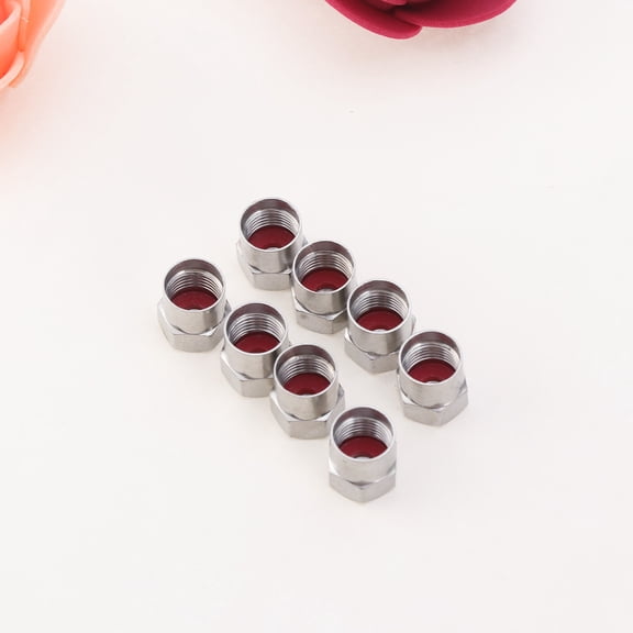 POPETPOP 20pcs Valve Caps Silver Brass Extend Serving Life for Auto Car Usage