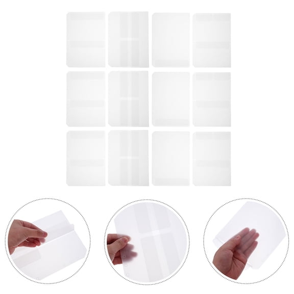 POPETPOP 24Pcs Waterproof Transparent Binder Insert Pockets Flexible Filing Bags for Office and Travel
