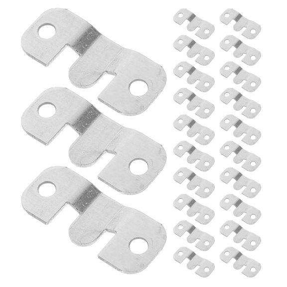 POPETPOP 24Pcs Plated Silver Stainless Steel Picture Frame Hangers with Screws for Home