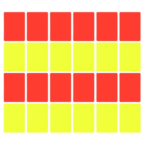 POPETPOP 24Pcs Soccer Referee Penalty Cards Set Durable PVC Red and Yellow Cards for Football Match Use