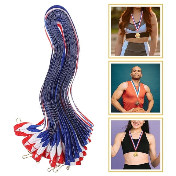 POPETPOP 25Pcs Sports Medal Neck Ribbons with Clip for Basketball Football Volleyball Award Ceremonies