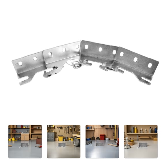 POPETPOP 2Pairs Bed Frame Hook Plates Plated Silver Steel for Secure Headboard Attachment and Efficient Bedside Organization
