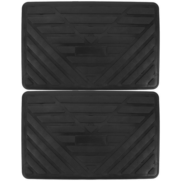 POPETPOP 2Pcs Automotive Floor Mat Patch for Driver Foot Rest with Highdensity Protection Black