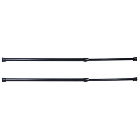 POPETPOP 2Pcs Telescopic Tension Curtain Pole Made of Black Steel for Multi Purpose Home Use