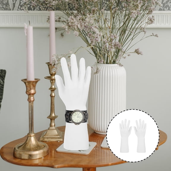 POPETPOP 2Pcs White Multi Function Mannequin Hand Ring Holder Durable Display Accessory for Desktop